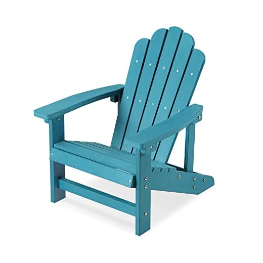 EFURDEN Kids Adirondack Chair, Polystyrene Adirondack Chair for Children, Easy-Maintenance Patio Chair for Outdoor and Indoor (Blue)