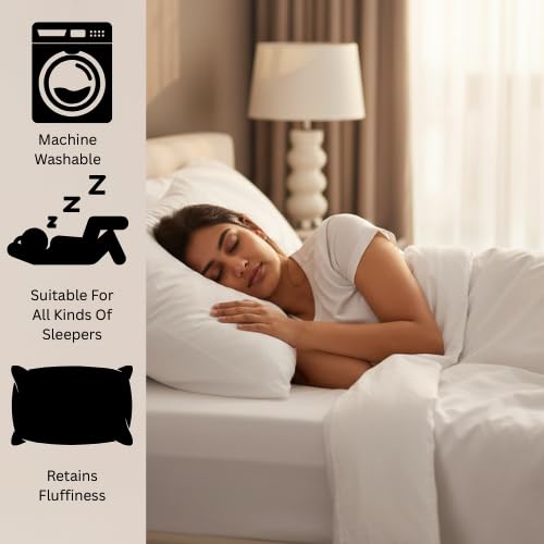 Image of Daily Use Sleeping Pillow | Pillow Inserts | 16x24 Inch | Super Soft Fabric (16x24 Inch, 2, Count, 2, Pack of 2)