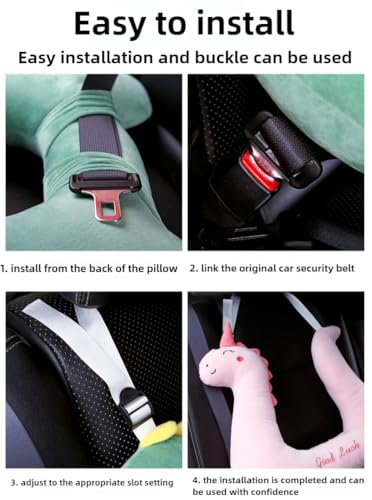 Cuscino di supporto per il collo da viaggio per bambini in auto, poggiatesta ergonomico con cinghia regolabile per un sonno confortevole (verde)