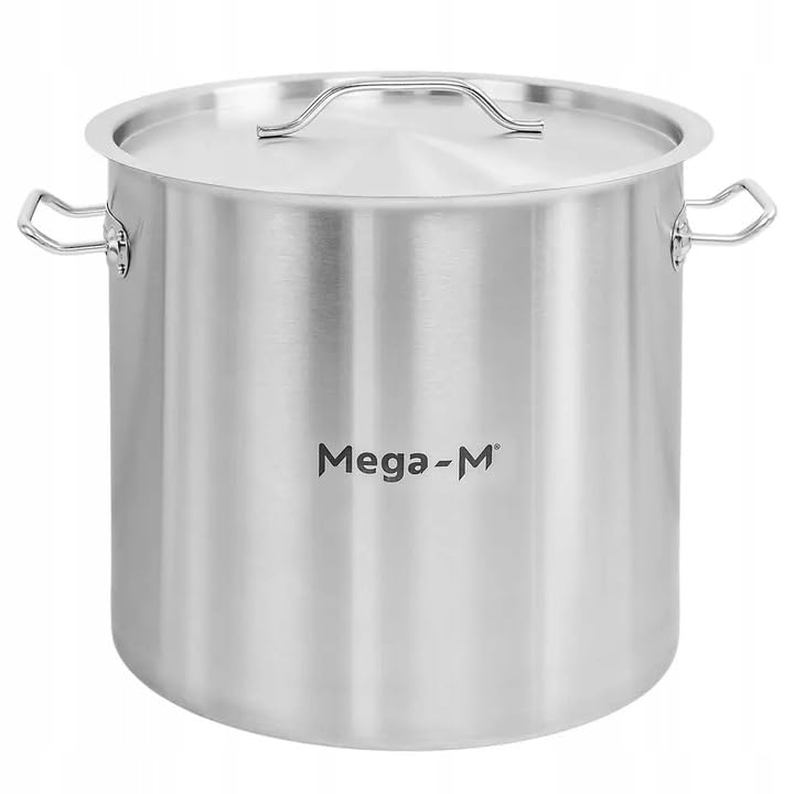 Mega-M Olla GRANDE inducción de acero inoxidable con tapa ESTÁNDAR (25L)