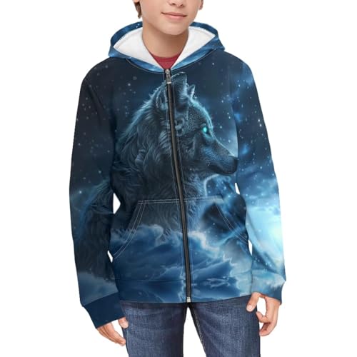 Zip up Hoodies for Boys Casual Loose Kangaroo Pocket3