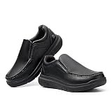 Fitville Buty Męskie Szerokie Slip On Trampki Wygodne Mokasyny Męskie Skórzane Pantofle Szerokie Trampki Czarny 43 EU Szerokie
