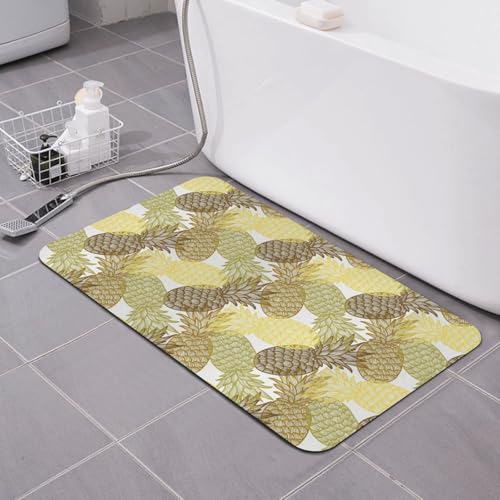 Tapis de bain séchage rapide en diatomée ananas lavable et doux - 2