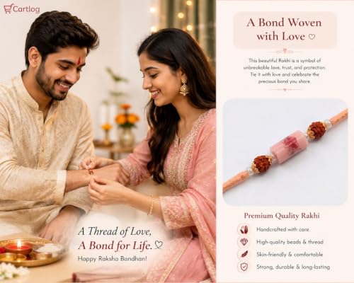Image of Pack of 2 Japanese Design Rakhi for Bhai | Handmade Raksha Sutra Dhaga Bracelet | Stylish Designer Rakhi Set with Roli Chawal & Greeting Card