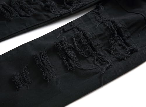 Denim Jeans for Men Slim Fit Ripped Stretch Skinny Distressed Stacked Straight Leg Moto Biker Pants4