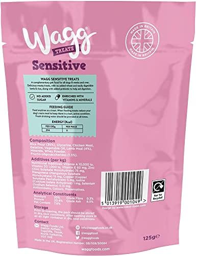 Wagg Dog Treats Bundle 3 Varieties - Training with Beef Chicken & Lamb, Tasties with Chicken Liver, Sensitive with Lamb & Rice 125g (one pack of each)