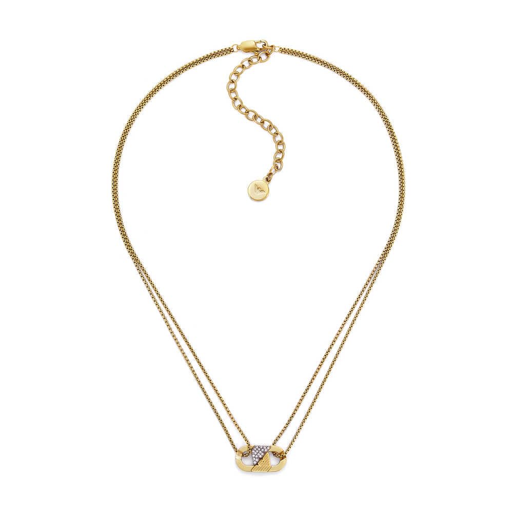 EMPORIO ARMANI Herren-Edelstahl mit Karabinerverschluss Anhänger-Halskette