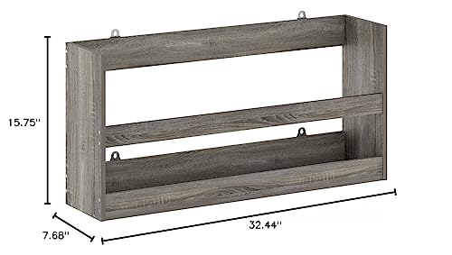Image of Furinno Hermite Multipurpose Wall Mounting Storage Shelf, French Oak (Pack of 2)
