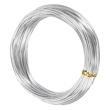 M METERXITY 1.5mm Bonsai Training Wire, 32.8 Feet Total Anodized Aluminum Bonsai Wires for Bonsai Tree Shaping/Branches Fixing/Trunk Holding/DIY Crafting [Silver]