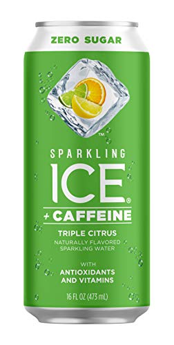 Sparkling Ice +Caffeine Cherry Vanilla Sparkling Water, With Antioxidants And Vitamins, Zero Sugar, 16 Fl Oz Cans (Pack Of 12) & +Caffeine Triple Citrus Sparkling Water, 16 Fl Oz Cans (Pack Of 12) #TOP6