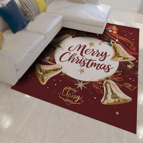 Tapis de sol rétro 180x270cm décoration fêtes Noël lavable et antidérapant - 2