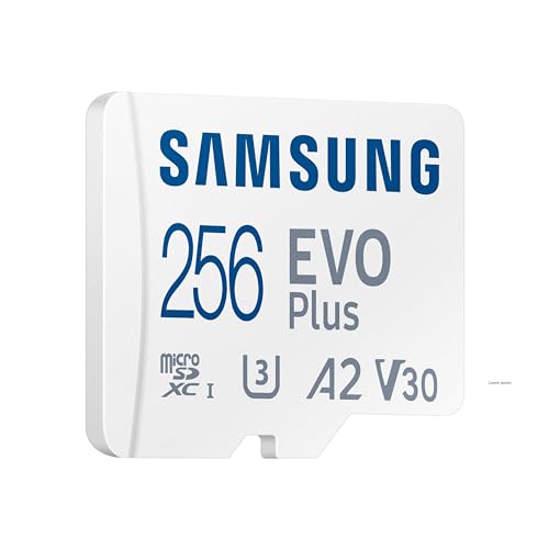 Image of Samsung EVO Plus microSD Memory Card + Adapter, 256GB microSDXC, Speeds Up to 160 MB /s, UHS-I, C10, U3, V10, A3, Upgrade Storage for Phones, Tablets, Gaming Consoles, DSLR Cameras, PCs, MB-MC256SA /AM