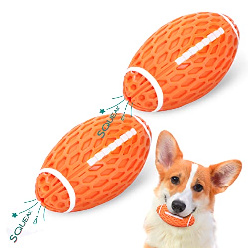 Nobleza Pelota para Perros con Sonido, 2 Unidades Juguete Interactivo, Squeak Rugby, Masticar, Caucho Natural, L10.3*W5.6CM