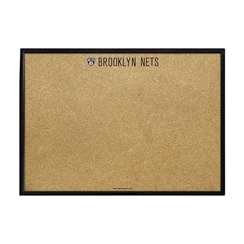 The Fan-Brand NBA Brooklyn Nets: Framed Corkboard- Sports Decor for Home, Game Room, Fan Cave & Garage - USA Made