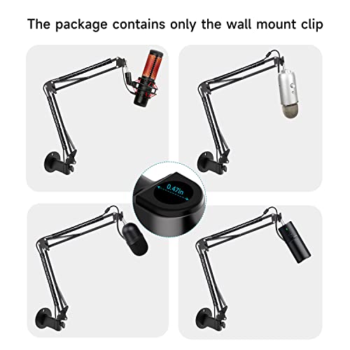 Wall Mount Boom Arm - Wall Mount Microphone Holder For Stand, Vertical Surface Mount And Freely Swiveling Metal Wall Mount Clip Suitable For Saves The Desk Space, Mic Stand Accessories By Youshares #TOP1
