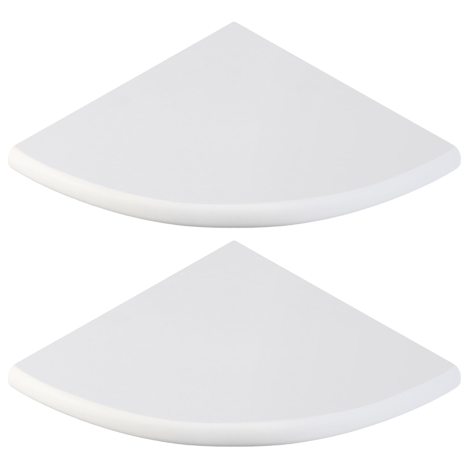 Chunful 2 Pcs White Marble Corner Shower Shelf for Bathroom 9 x 9 Inch Wall Mounted Both Sides