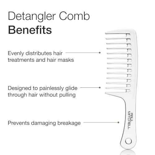 Image of Paul Mitchell Detangler Comb, Wide Tooth Comb Detangles Wet or Dry Hair