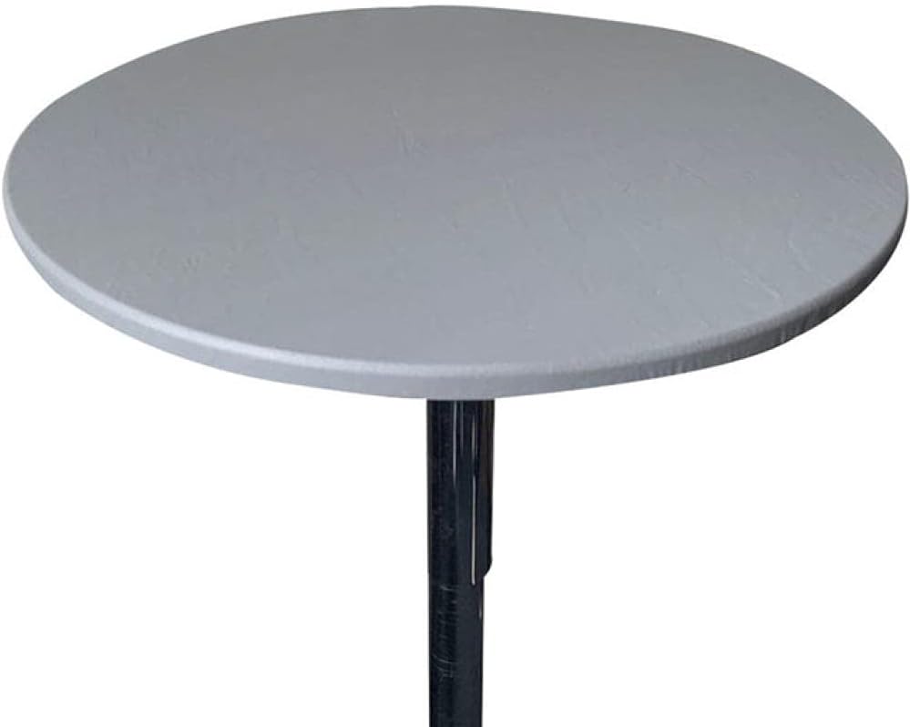 IsolaY Round Fitted Tablecloth Table Cover Mat Kitchen Dinning Placemat Stretch Plastic Multcolor Pad,Gray,Diameter 60cm