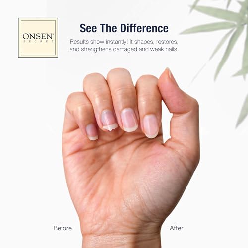 Onsen Secret Japanese Nail File - Professional 10-Pack Nail Files, Double Sided Natural & Acrylic Nail Filers - 120/180 Grit - Disposable, Salon Smooth | Best Onsen Nail File for Shiny Nails