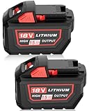 HOCHSTERN 18V 15.0Ah Replacement for Milwaukee M-18 Battery High Output Compatible with Milwaukee 18 Volt Batteries 48-11-1862 48-11-1852 48-11-1880 Cordless Power Tools 2Pack