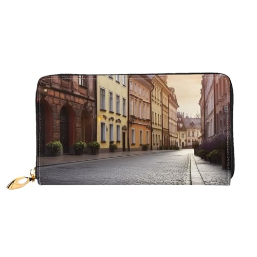 Poland's Historic Center Street Women's Wallet Large Capacity Credit Card Holder Zip Phone Clutch Ladies Travel Purse