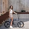 DYU Bicicleta Eléctrica, 20 Pulgadas Inteligente Ebike con Asistido de Pedal, 36V 10AH Batería Extraíble, Sensor de par Central, Transmisión de 7 Velocidades, Estante Trasero #4