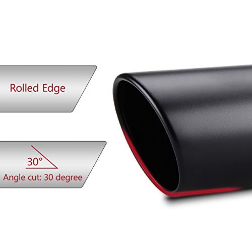 2.5 Inch Inlet Exhaust Tip 2.5\" x 4\" x 12\" Black Exhaust Tailpipe With Blot-On Design, Universal for Car