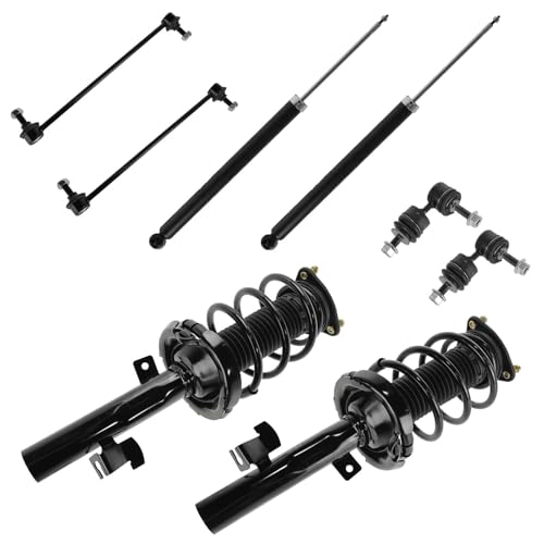 Image of TRQ Front and Rear Suspension Kit Complete Strut & Coil Spring Assembly Shock Absorber Sway Bar Stabilizer Link Compatible with 2004-2009 Mazda 3 2006-2010 5