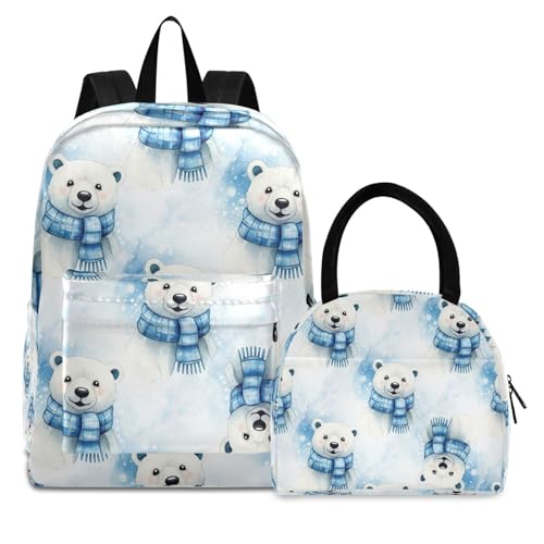 Childrens Backpacks, Watercolor Cute Bears Waterproof Backpack, Travel Backpacks for Big Kids and Youth