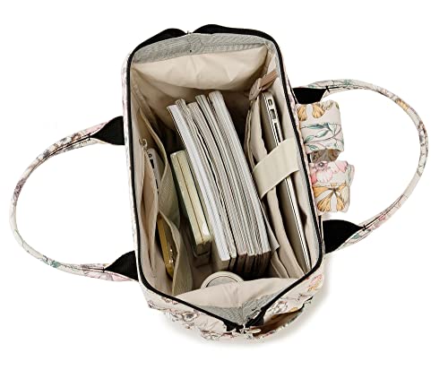 Kinmac Wide Open Style Laptop Backpack for Laptop Up to 15.6 Inch Men Women Travel Outdoor Backpack (Floral)2