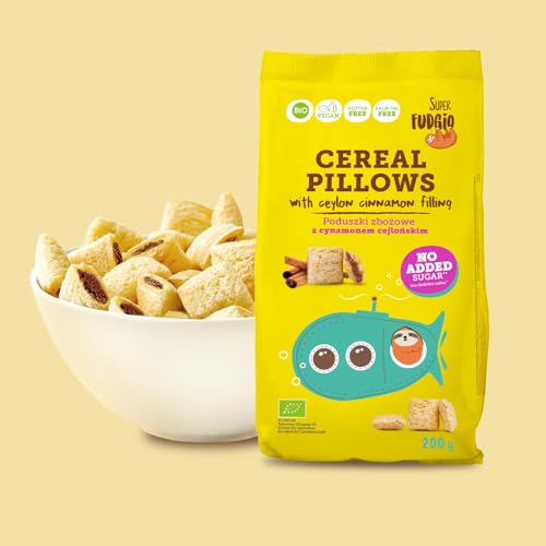 SUPER FUDGiO Bio-Frühstückscerealien | Glutenfrei Vegan | Ohne Zucker und Palmöl | mit Ceylon-Zimt-Füllcreme | 200 g