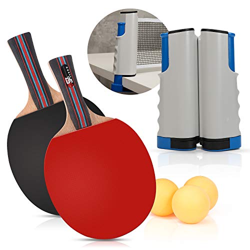 CNSSKJ Ping Pong Set - Includes Ping Pong Net for Any Table, 3