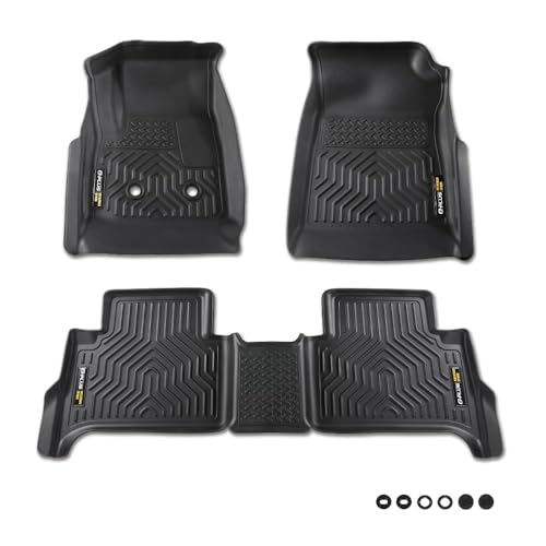 G-PLUS Floor Mats Cargo Liners Compatible with Chevy Colorado Crew Cab 2015-2022/Fit GMC Canyon Crew Cab 2015-2022,All Weather Full Cover Protection 1st & 2nd Row TPE Floor Liner,alfombras p