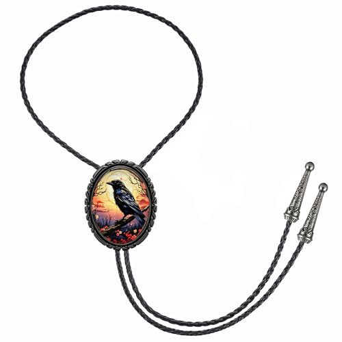 Image of Jeilwiy Bolo Tie for Men Western Cowboy Gothic Bolo Tie Necklace Halloween
