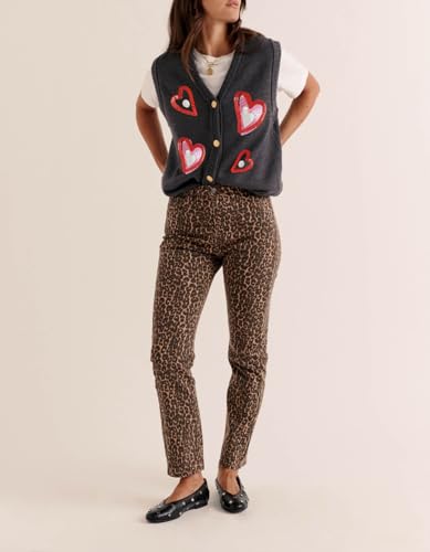 Image of Women Christmas Sweater Vests Santa Claus Print Sleeveless Knit Cardigan Vest Christmas Holiday Tank Top