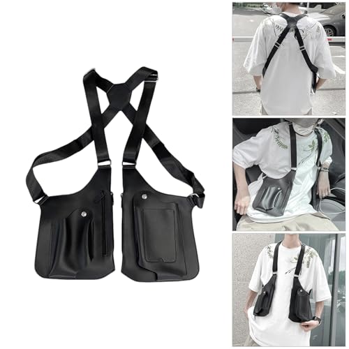 Mochila de hombro oculta de PU de alta resistencia con correa ajustable para viaje cómodo 2