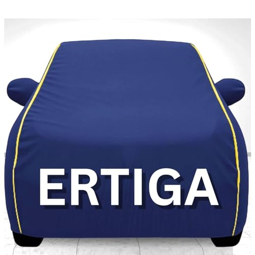 Image of Car Cover for Maruti Ertiga All Model & Years (2012-2024) 100% Waterproof with Mirror Pockets, Triple Stitched Bottom Elastic Dustproof Full Body Protection Heat & UV Resistant- Blue