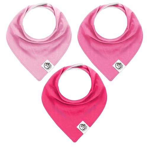 Image of 3 Pack Drooling Bibs for Babies | Premium & Soft Organic Cotton Teething Bibs with Snaps and Fleece Backing