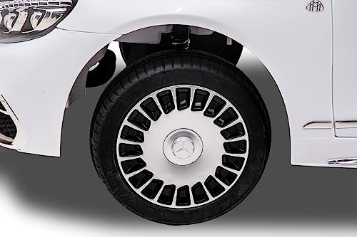 Kinderfahrzeug - Elektro Auto Mercedes S650 Maybach - lizenziert - 12V7AH Akku + 2,4Ghz+Ledersitz+Eva (Weiss)