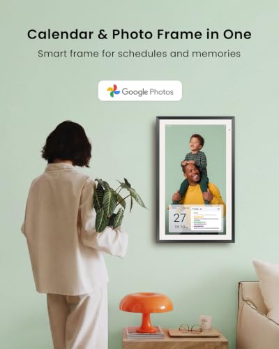 Image of Apolosign 15.6-inch Digital Family Calendar, No Subscription Fee, Smart Wall Planner with Calendar Sync, Chore Chart & Touchscreen Display for Busy Families, Dual Mode, with Stand(Black)