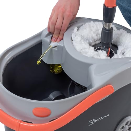 KADAX Bodenwischer Komplett Set, Wischmopp mit Teleskopstiel und Eimer mit Auswringfunktion, Wischmop mit Wischeimer, Wischer für Bodenreinigung – Bild 8