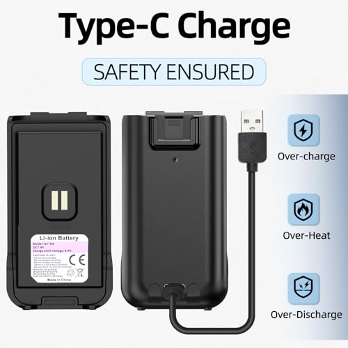 Image of BAOFENG UV-5R MINI Radio Battery UV 5R MINI Walkie Talkies with USB-C Charger for Two Way Radio (2 Pack)