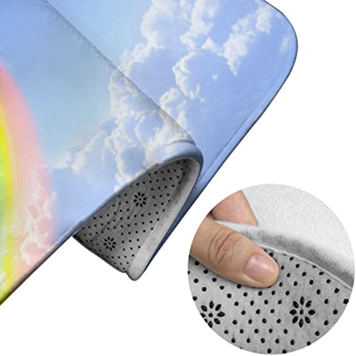 Badezimmerteppich-Set, 3-teilig, Rainbow Sky, waschbare Badeteppiche, rutschfest, mit Rückenpolster, Konturteppich und Toilettendeckelbezug – Bild 5
