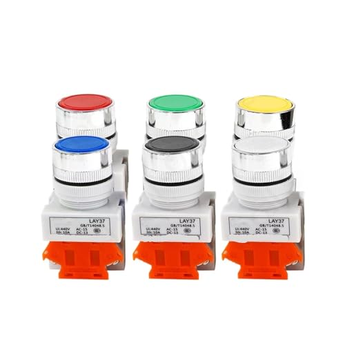 Interrupteur à bouton LAY37 Y090 22mm 1NO 1NC commande rouge réinitialisation automatique