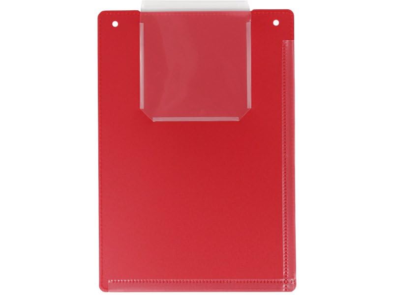 Cartelline per officina, 12 pezzi, formato A4, in plastica PP infrangibile, con custodia per chiavi dell'auto, colore: rosso