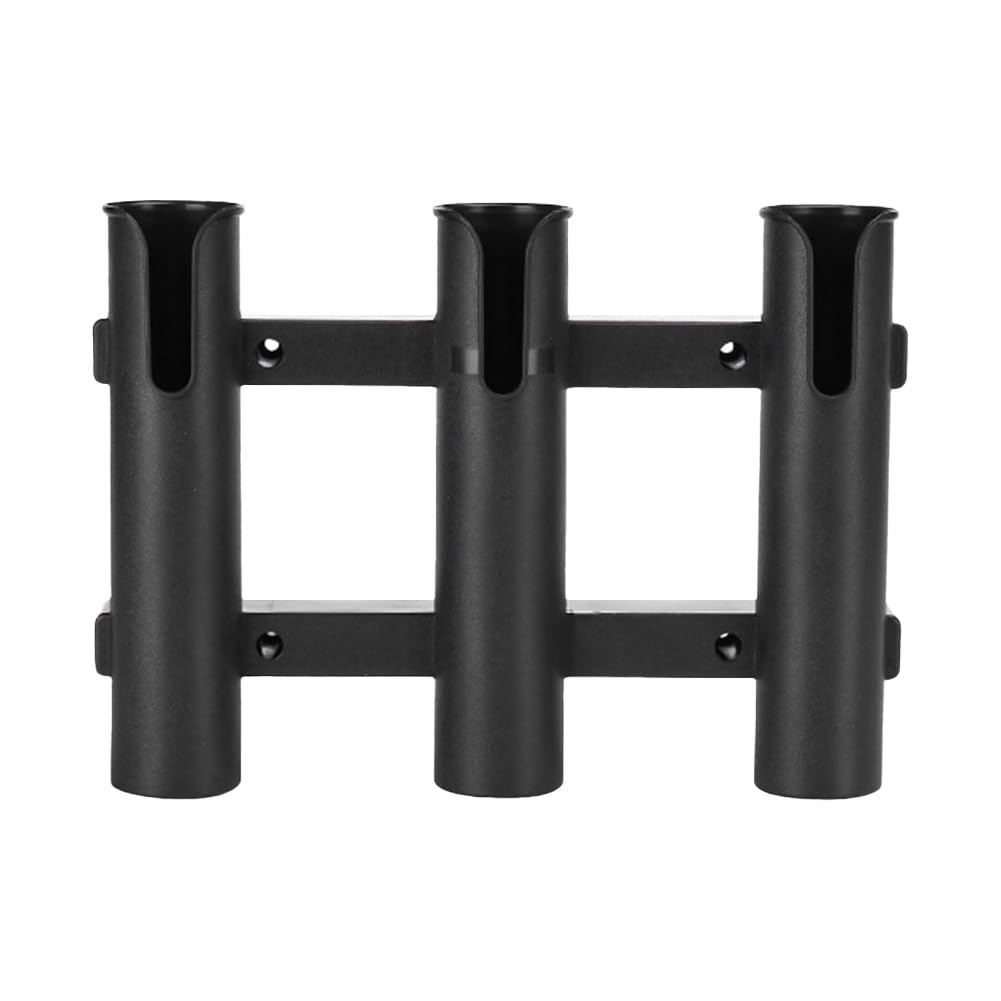 3 Tubes Link Fishing Rod Holder Bracket Plastic (White)