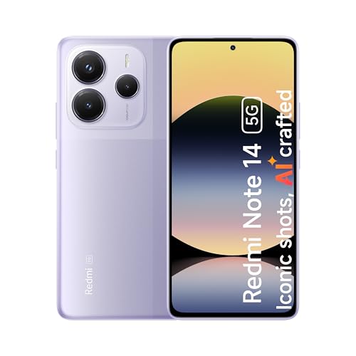 ريدمي نوت 14 5G ثنائي الشريحة بلون بنفسجي لافندر وذاكرة رام سعة 8 جيجابايت وسعة 256 جيجابايت ويدعم تقنية 5G - الإصدار العالمي