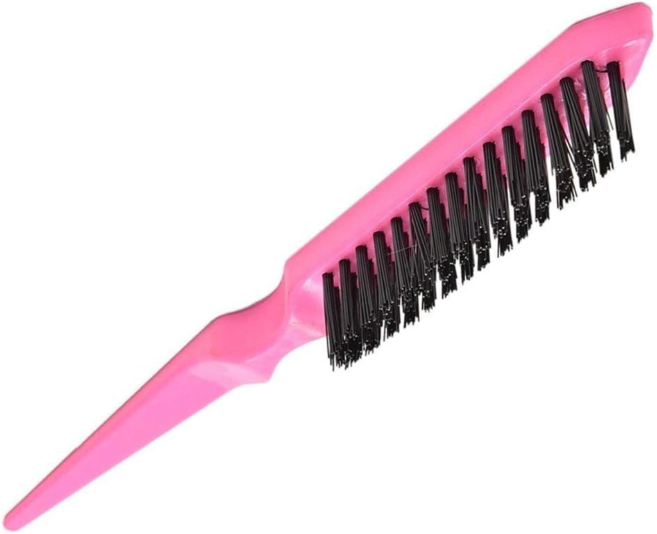 Image of Teasing Brushes, Hair Brush,Three Row Salon Bristle Brush, Rat Tail Comb Brish Hair Root Teasing Hair Brush