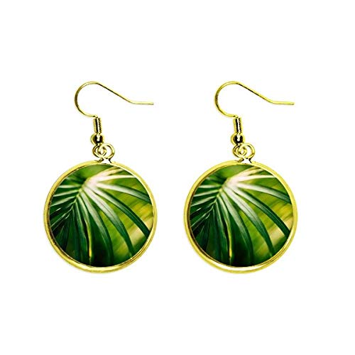 Pendientes de gota dorados de hoja ligeros y antialérgicos para orejas delicadas de mujer