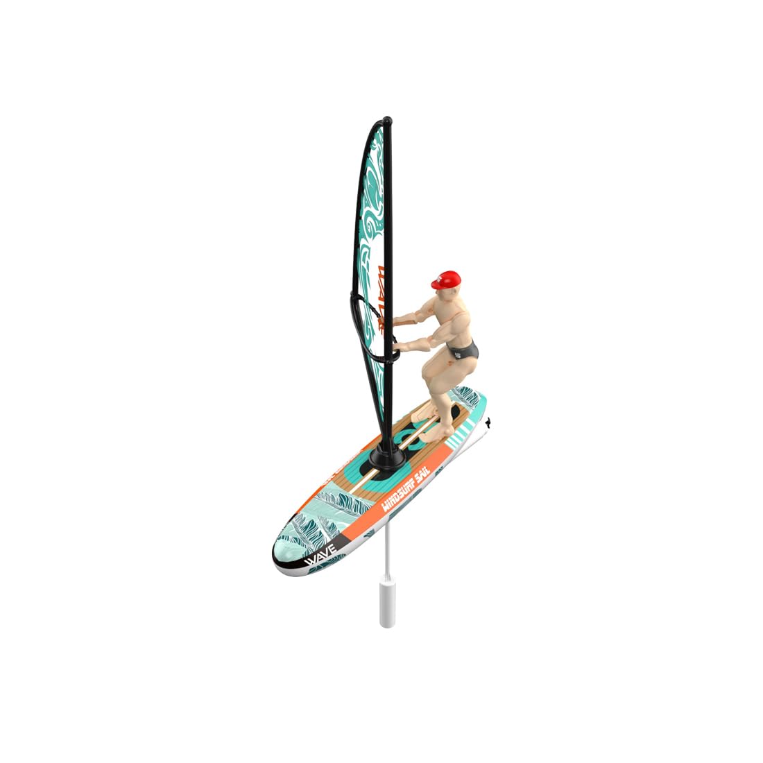 Funwetrike Mini RC Boat, 2.4G RC Windsurfer Surfing Boat with LED Lights, Unique Never-Flip Design, Long Runtime Battery, Waterproof RC Boats for Pools and Lakes (RTR/Green)